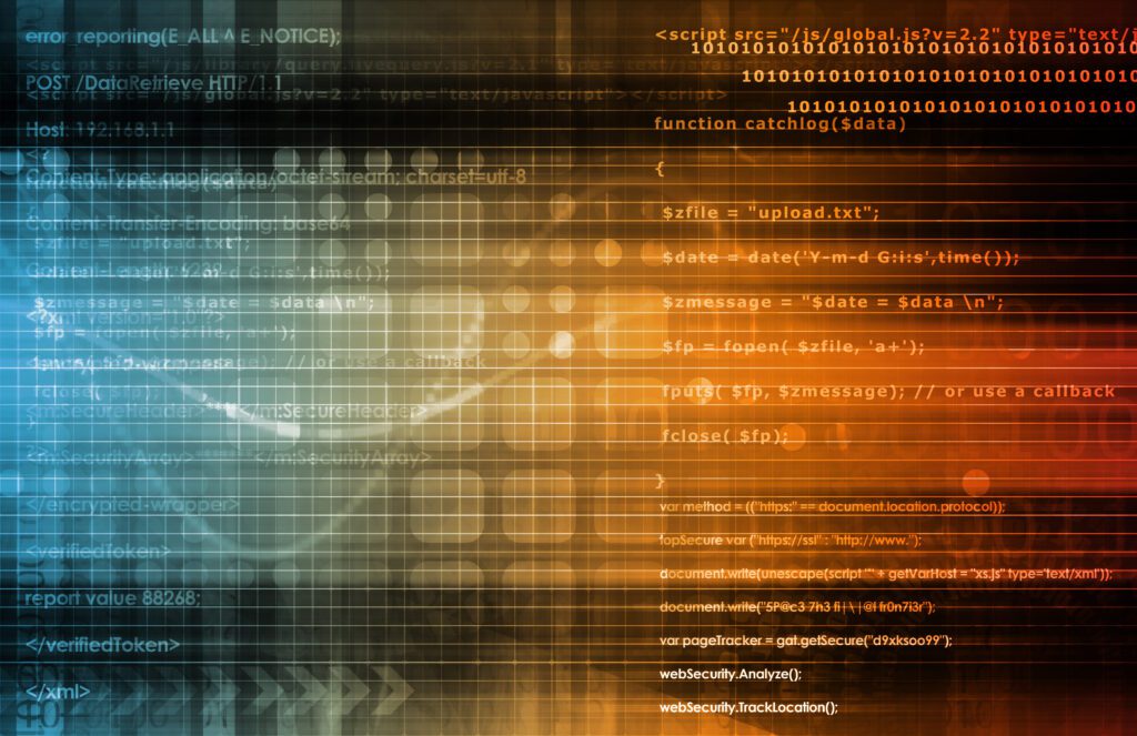 blue and orange picture of programming screen